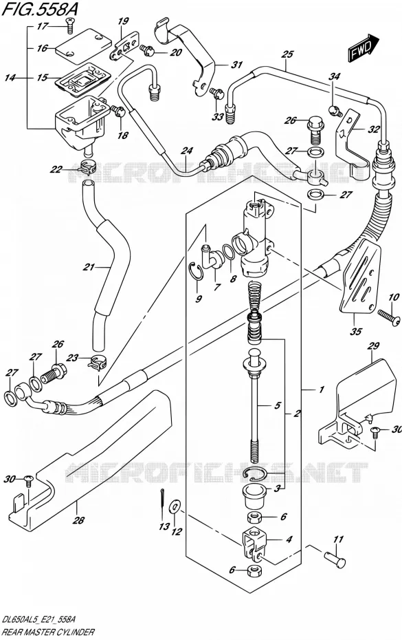 REAR MASTER CYLINDER Suzuki MOTO 650 V-STROM 2015  DL650AUE L5 (E21)