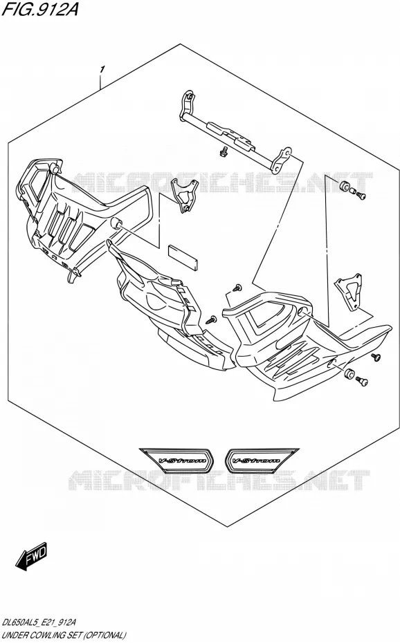 UNDER COWLING SET (OPTIONAL) Suzuki MOTO 650 V-STROM 2015  DL650AUE L5 (E21)