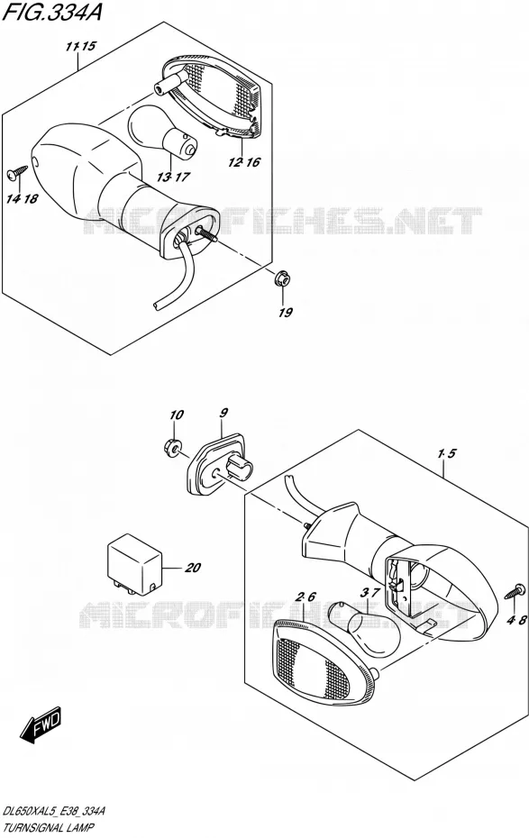 INDICATORS Suzuki MOTO 650 V-STROM 2015  DL650XA L5 (E38)