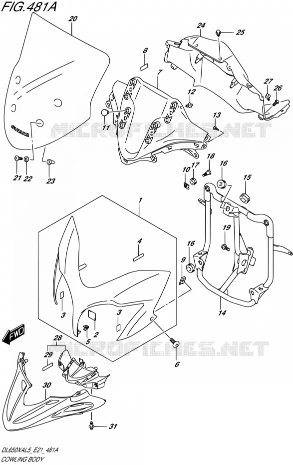 FAIRING - LABELS Suzuki MOTO 650 V-STROM 2015  DL650XAUE L5 (E21)