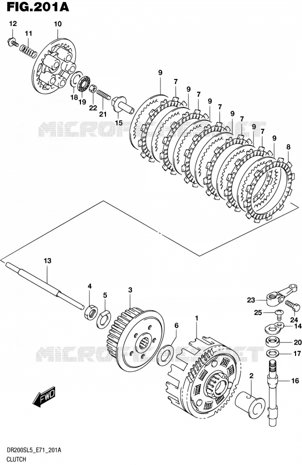 CLUTCH Suzuki MOTO 200 DR 2015  DR200S L5 (E71)