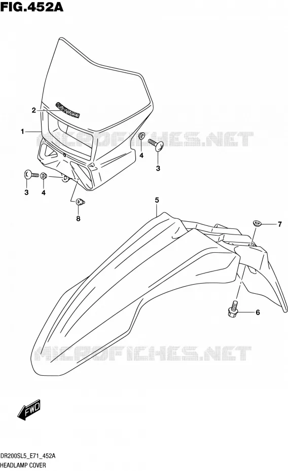HEADLIGHT FAIRING Suzuki MOTO 200 DR 2015  DR200S L5 (E71)