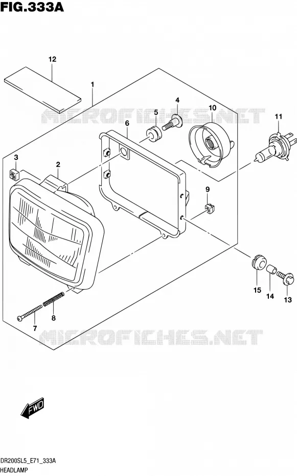HEADLIGHT Suzuki MOTO 200 DR 2015  DR200S L5 (E71)