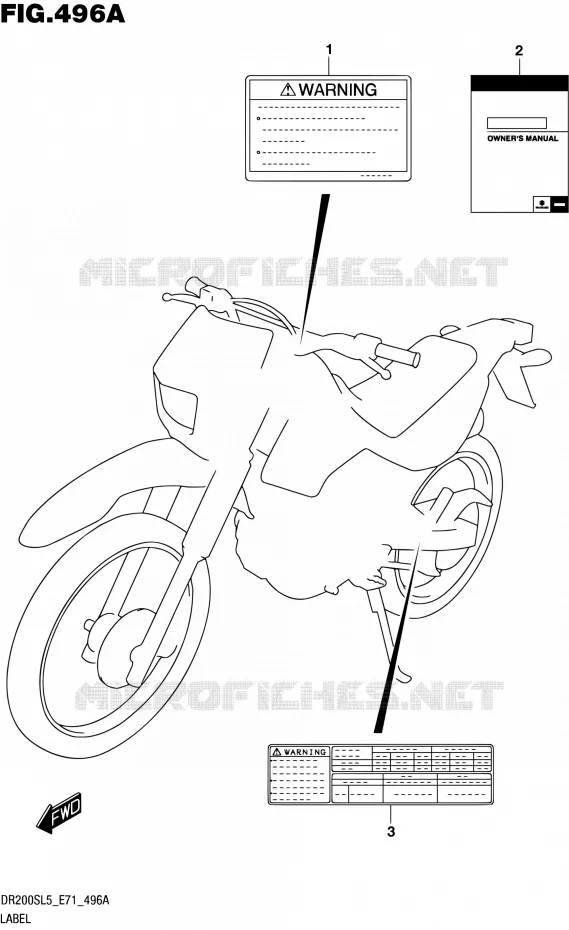 LABEL Suzuki MOTO 200 DR 2015  DR200S L5 (E71)