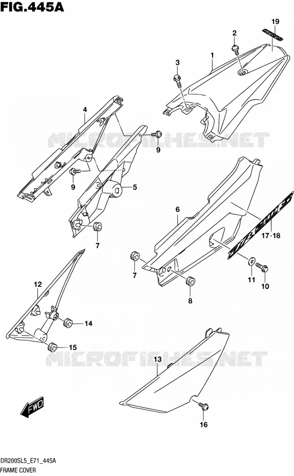 REAR FAIRING Suzuki MOTO 200 DR 2015  DR200S L5 (E71)