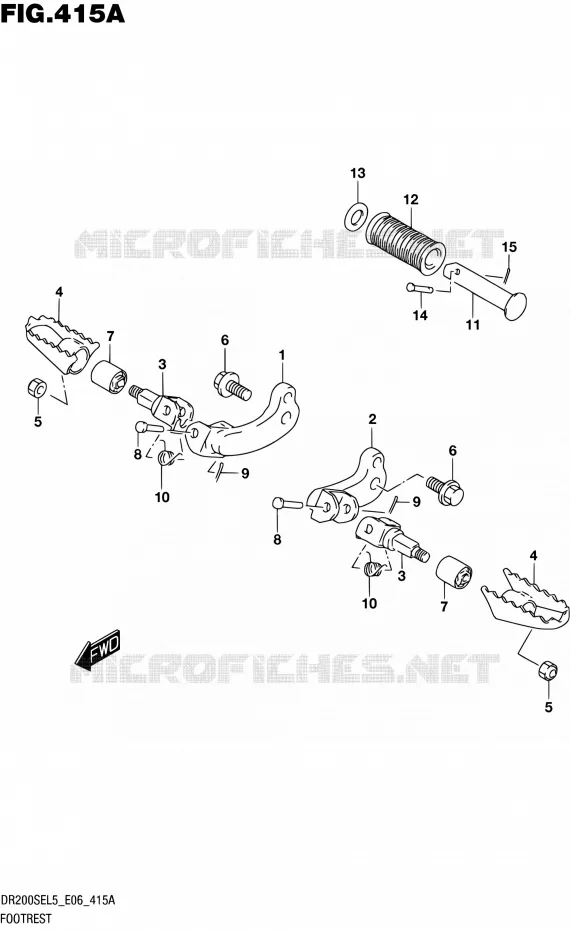 FOOTREST Suzuki MOTO 200 DR 2015  DR200SE L5 (E06)