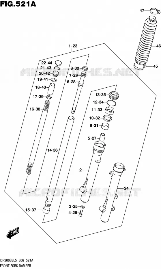 FRONT FORK Suzuki MOTO 200 DR 2015  DR200SE L5 (E06)