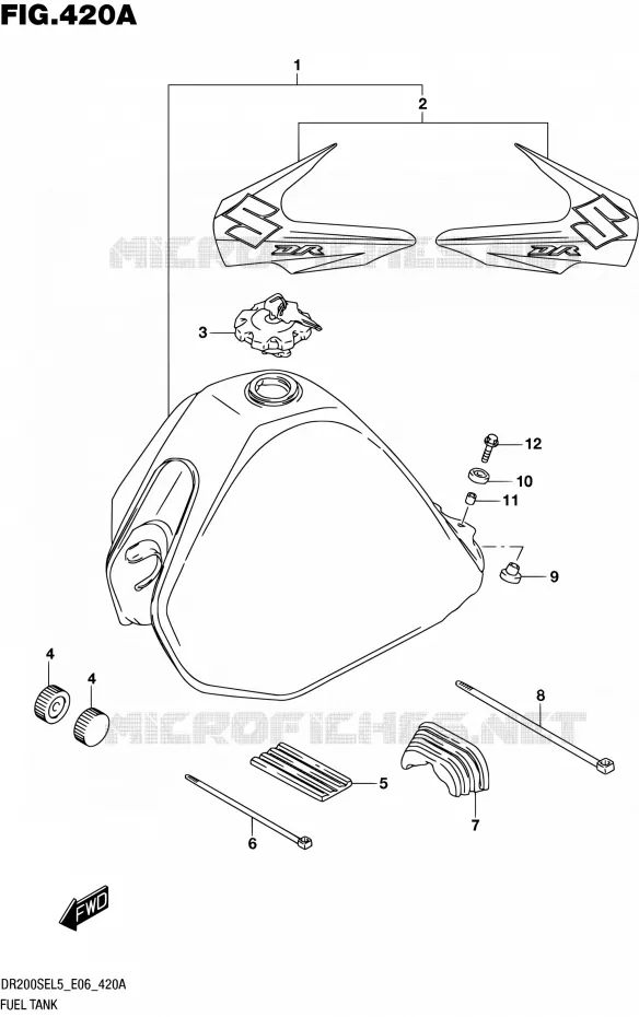 FUEL TANK Suzuki MOTO 200 DR 2015  DR200SE L5 (E06)