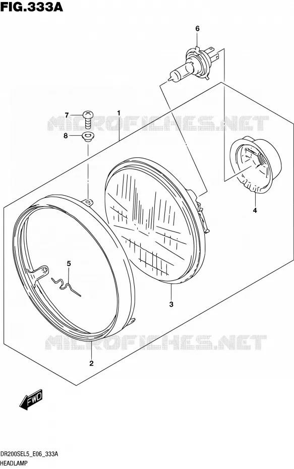 HEADLIGHT Suzuki MOTO 200 DR 2015  DR200SE L5 (E06)