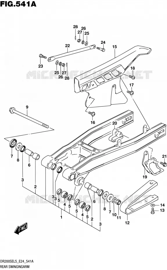 SWINGARM Suzuki MOTO 200 DR 2015  DR200SE L5 (E24)