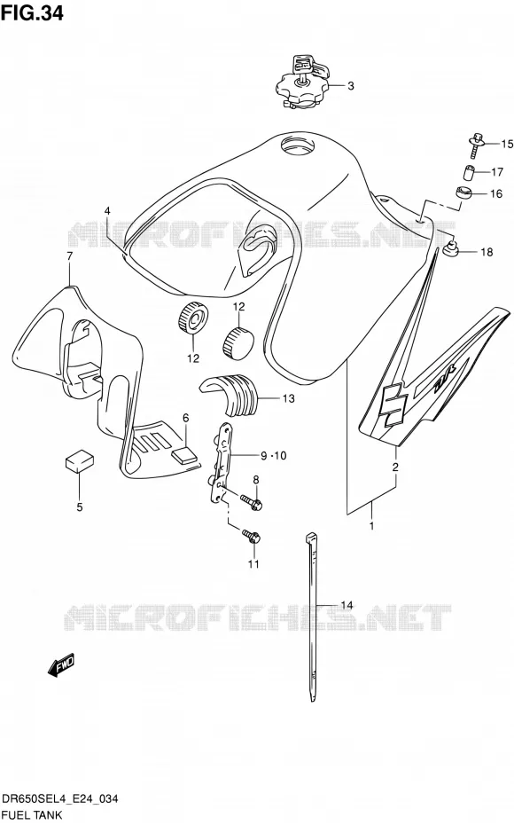 FUEL TANK Suzuki MOTO 650 DR 2014  DR650SE L4 (E24)