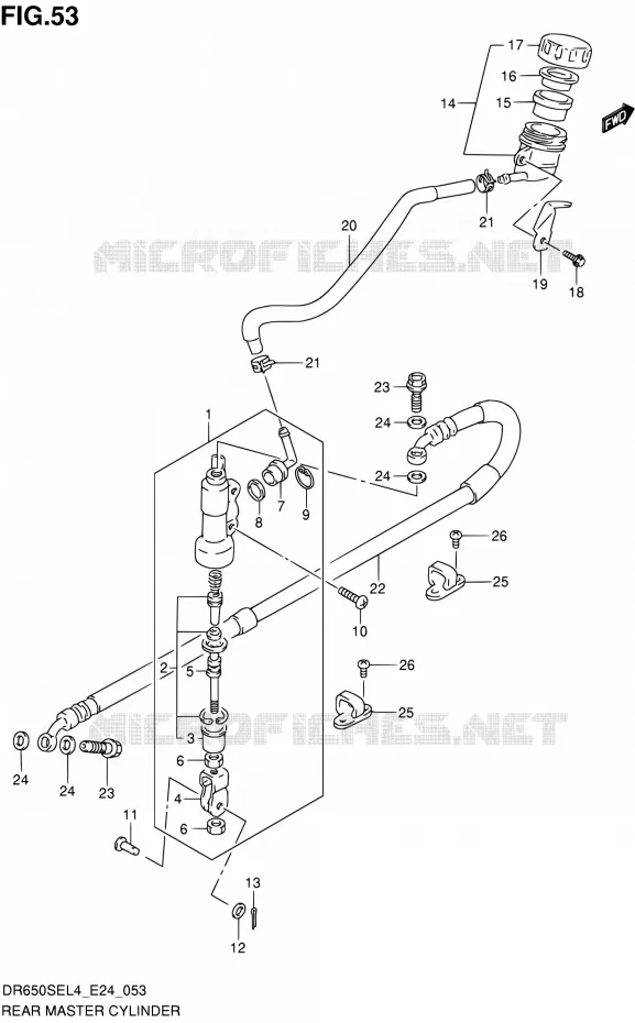 REAR MASTER CYLINDER Suzuki MOTO 650 DR 2014  DR650SE L4 (E24)