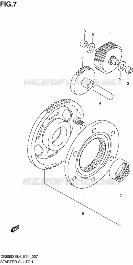 STARTER MOTOR CLUTCH Suzuki MOTO 650 DR 2014  DR650SE L4 (E24)
