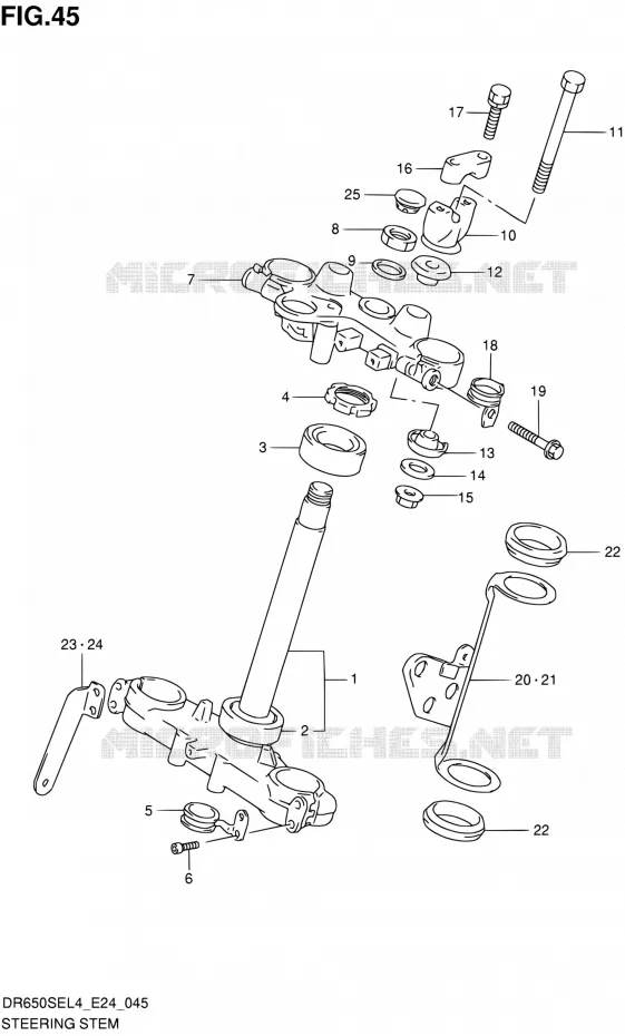STEERING COLUMN Suzuki MOTO 650 DR 2014  DR650SE L4 (E24)