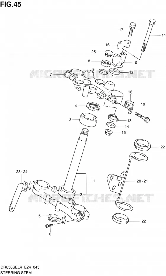 STEERING COLUMN Suzuki MOTO 650 DR 2014  DR650SE L4 (E24)