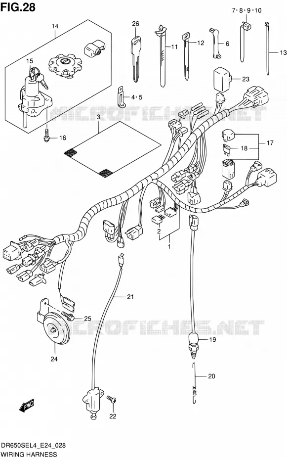 WIRING HARNESS Suzuki MOTO 650 DR 2014  DR650SE L4 (E24)