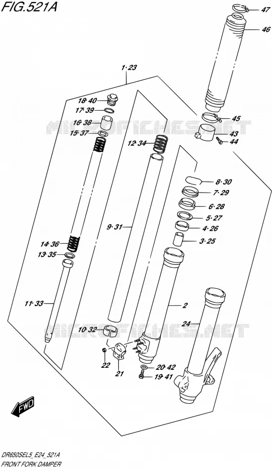 FRONT FORK Suzuki MOTO 650 DR 2015  DR650SE L5 (E24)