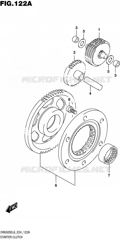 STARTER MOTOR CLUTCH Suzuki MOTO 650 DR 2016  DR650SE L6 (E24)