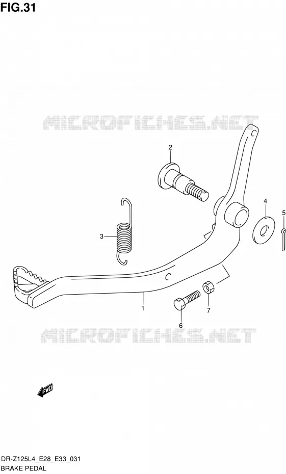 BRAKE PEDAL Suzuki MOTO 125 DR-Z 2014  DR-Z125 L4