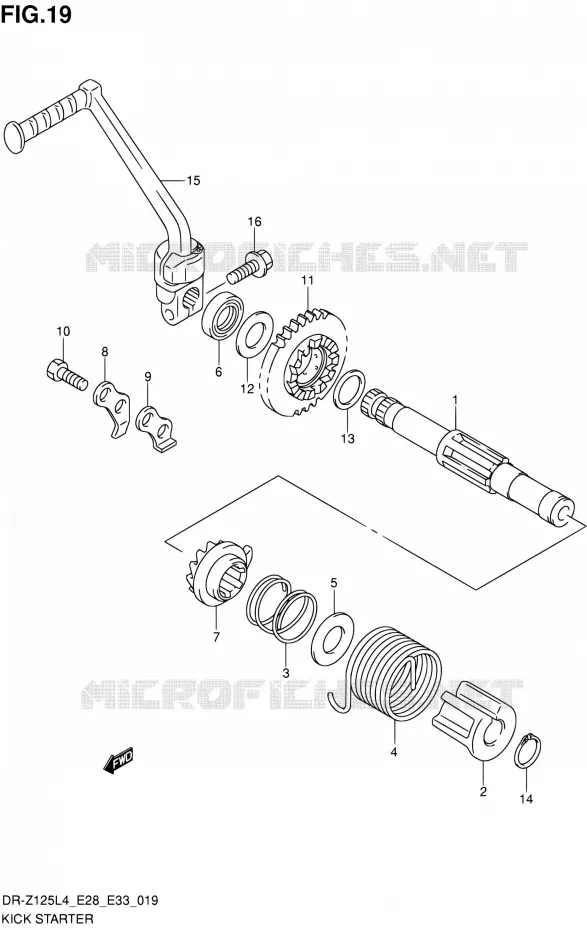 KICK STARTER Suzuki MOTO 125 DR-Z 2014  DR-Z125 L4