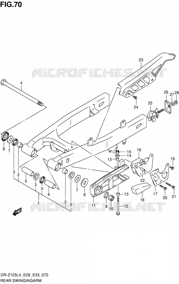 SWINGARM (DR-Z125L4 E28) Suzuki MOTO 125 DR-Z 2014  DR-Z125 L4