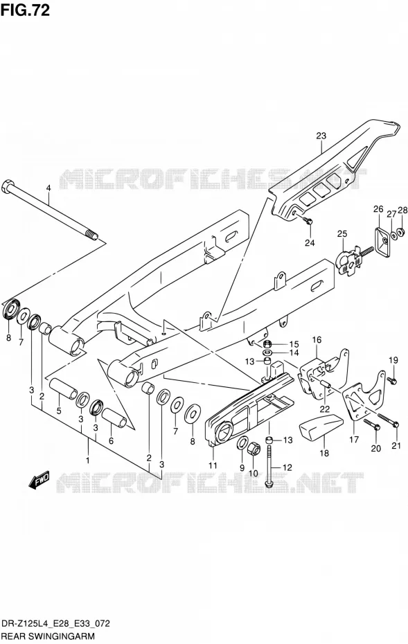 SWINGARM (DR-Z125LL4 E28) Suzuki MOTO 125 DR-Z 2014  DR-Z125 L4