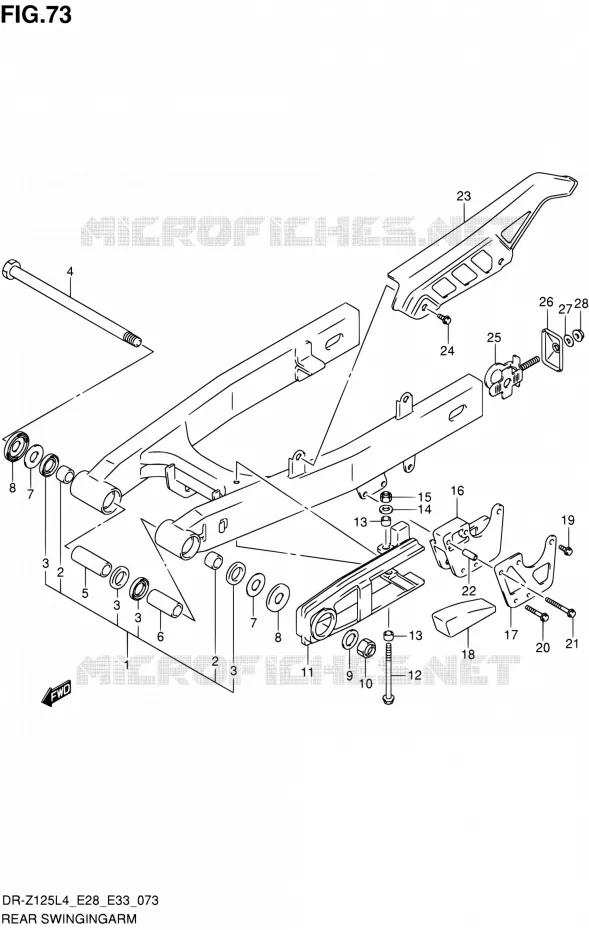 SWINGARM (DR-Z125LL4 E33) Suzuki MOTO 125 DR-Z 2014  DR-Z125 L4