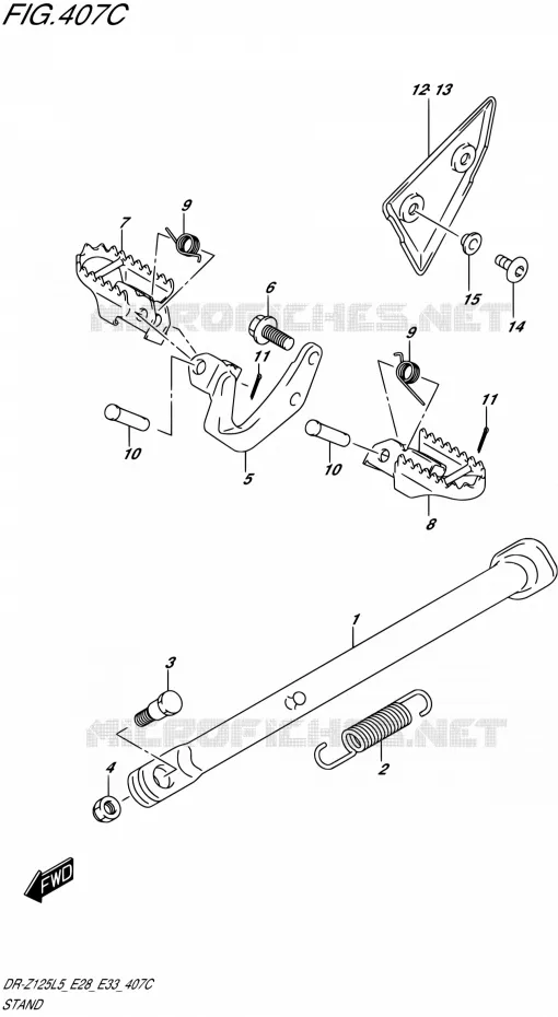 STAND (DR-Z125LL5 E28) Suzuki MOTO 125 DR-Z 2015  DR-Z125L L5