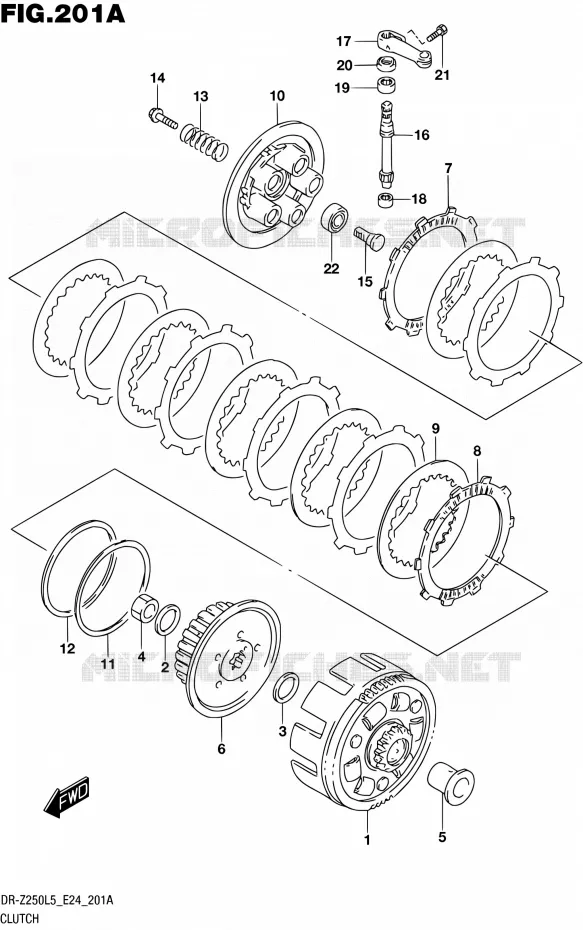 CLUTCH Suzuki MOTO 250 DR-Z 2015  DR-Z250 L5 (E24)