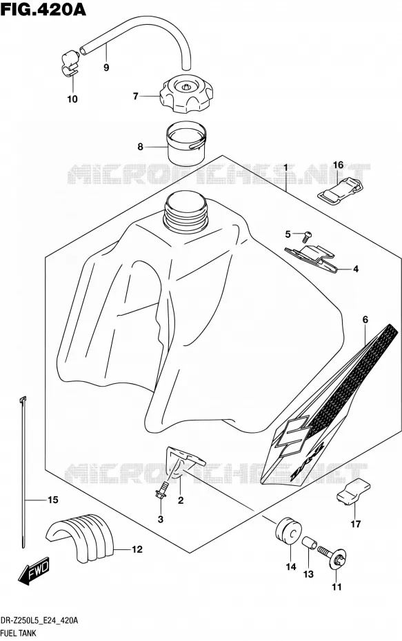 FUEL TANK Suzuki MOTO 250 DR-Z 2015  DR-Z250 L5 (E24)
