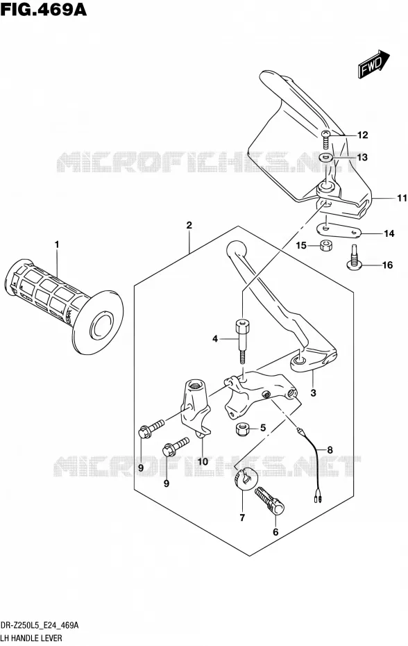 LEFT LEVER - HANDGRIP Suzuki MOTO 250 DR-Z 2015  DR-Z250 L5 (E24)