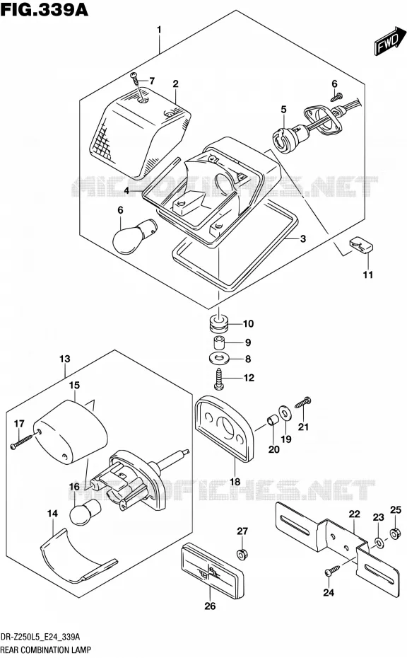 TAIL LIGHT ASSY Suzuki MOTO 250 DR-Z 2015  DR-Z250 L5 (E24)