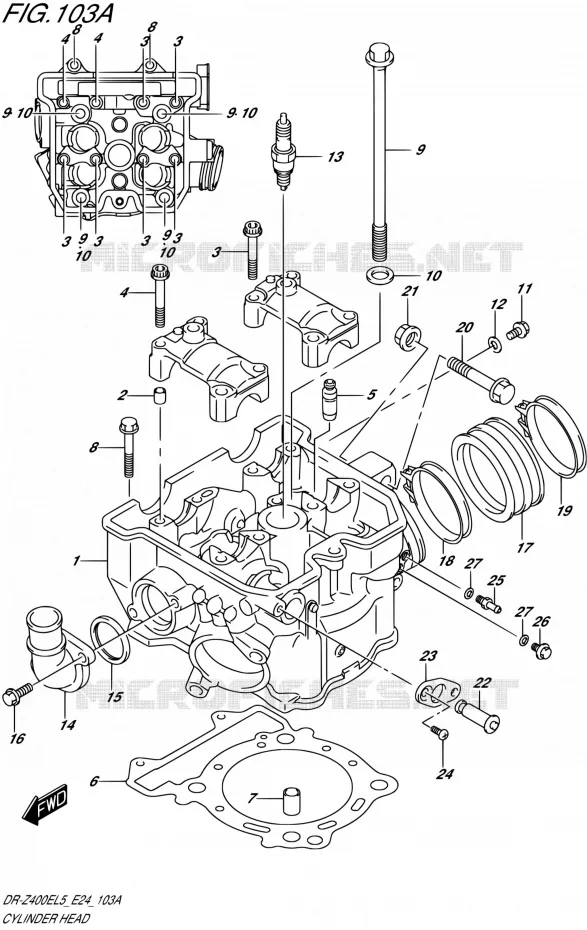 CYLINDER HEAD Suzuki MOTO 400 DR-Z 2015  DR-Z400E L5 (E24)
