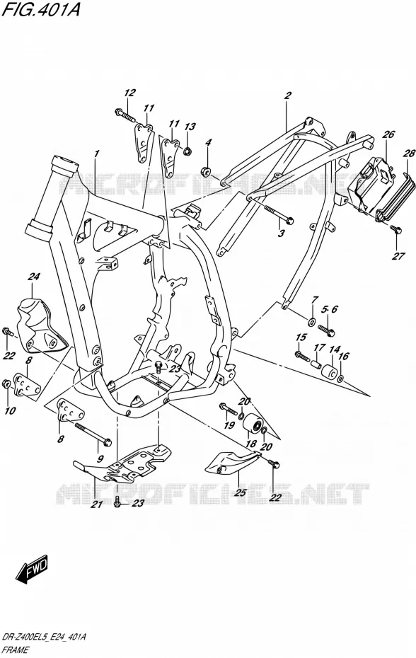 FRAME Suzuki MOTO 400 DR-Z 2015  DR-Z400E L5 (E24)