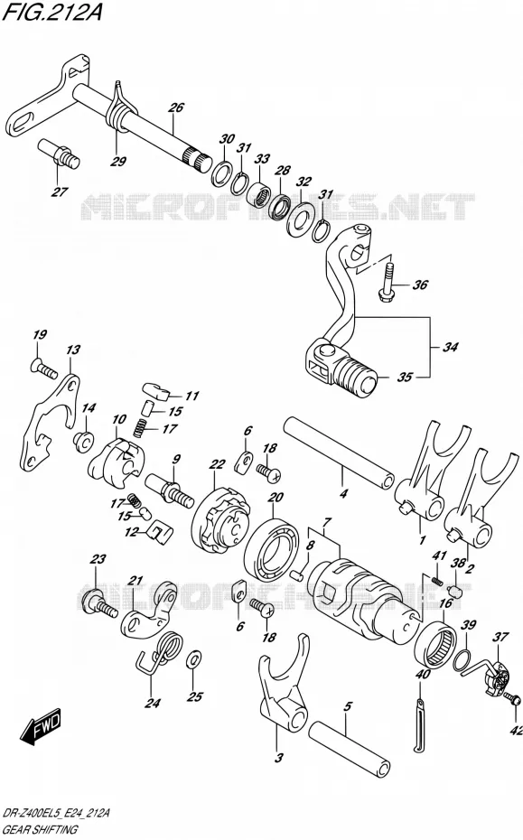 GEAR SHIFTING ASSY Suzuki MOTO 400 DR-Z 2015  DR-Z400E L5 (E24)