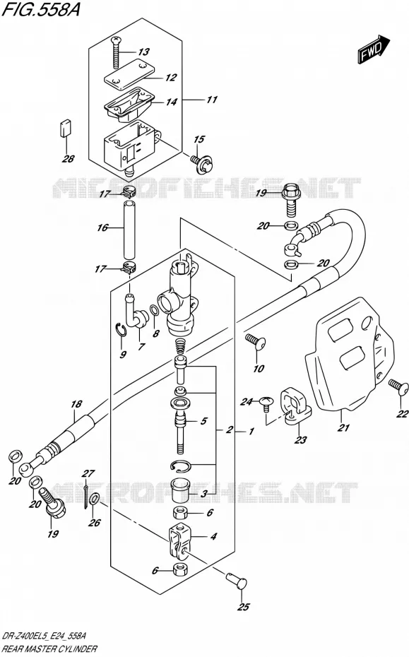 REAR MASTER CYLINDER Suzuki MOTO 400 DR-Z 2015  DR-Z400E L5 (E24)