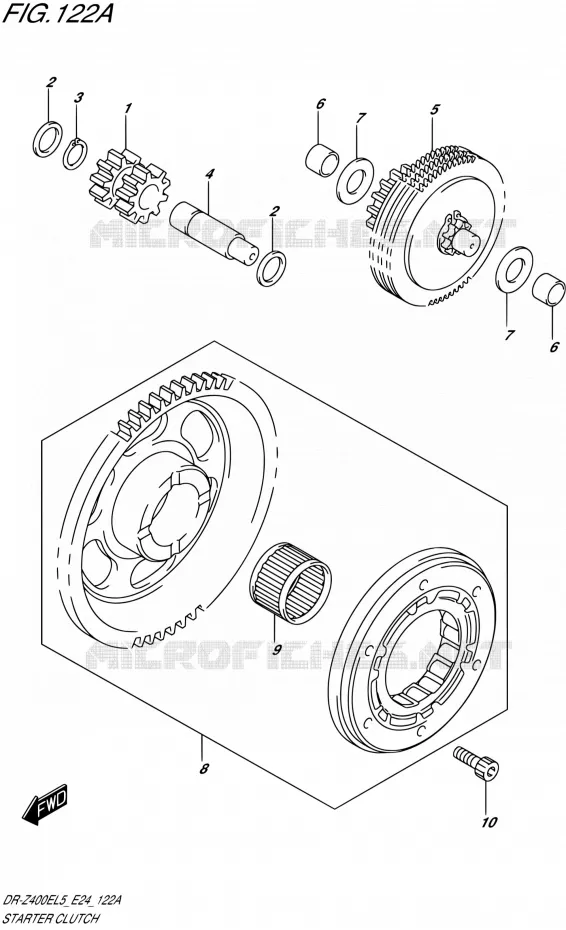 STARTER MOTOR CLUTCH Suzuki MOTO 400 DR-Z 2015  DR-Z400E L5 (E24)