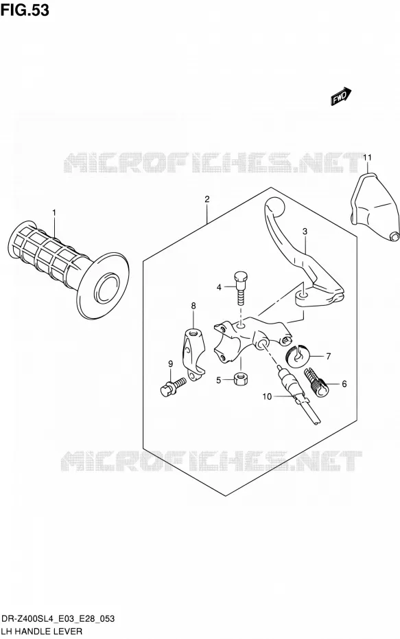 LEFT LEVER - HANDGRIP Suzuki MOTO 400 DR-Z 2014  DR-Z400S L4 (E03,E28,E33)