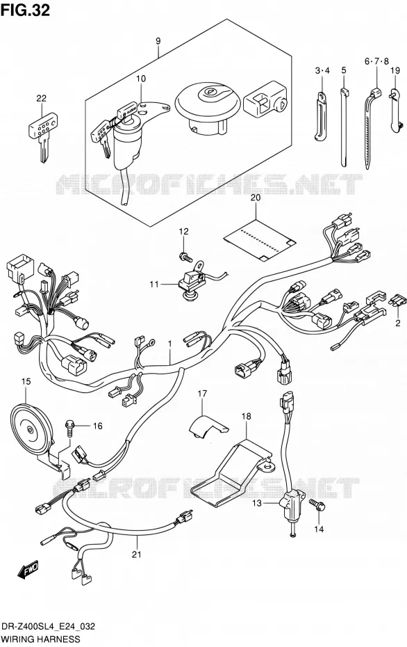 WIRING HARNESS Suzuki MOTO 400 DR-Z 2014  DR-Z400S L4 (E24)
