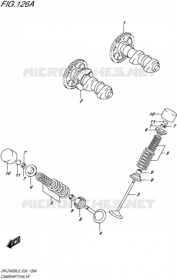 CAMSHAFT - VALVES Suzuki MOTO 400 DR-Z 2015  DR-Z400S L5 (E24)