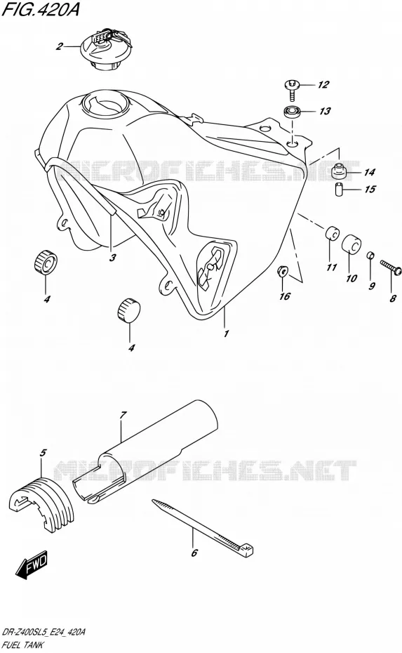 FUEL TANK Suzuki MOTO 400 DR-Z 2015  DR-Z400S L5 (E24)