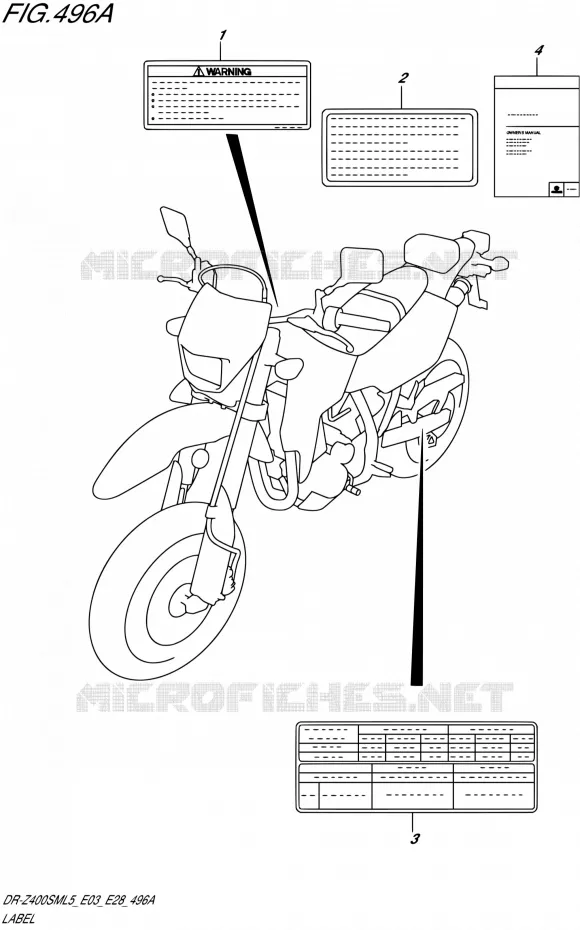 LABEL (DR-Z400SML5 E03) Suzuki MOTO 400 DR-Z 2015  DR-Z400SM L5 (E03,E28,E33)