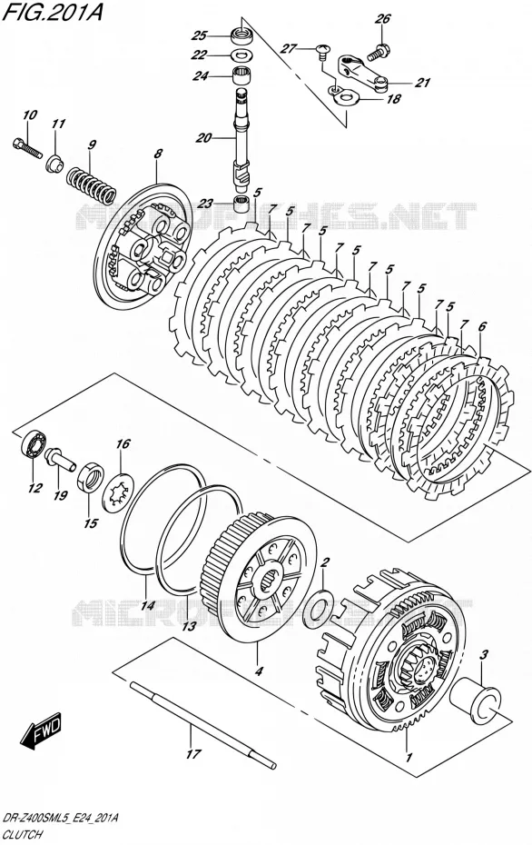 CLUTCH Suzuki MOTO 400 DR-Z 2015  DR-Z400SM L5 (E24)