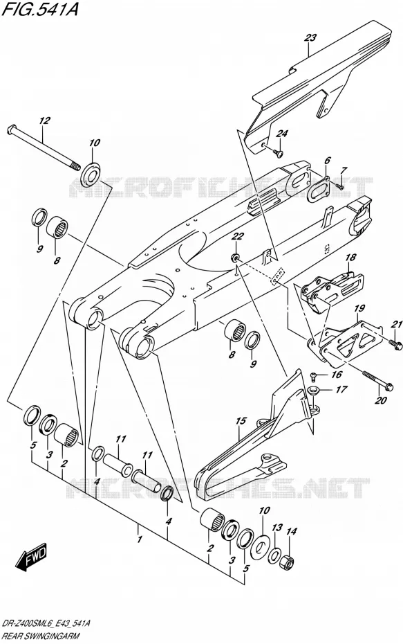 SWINGARM Suzuki MOTO 400 DR-Z 2016  DR-Z400SM L6 (E43)