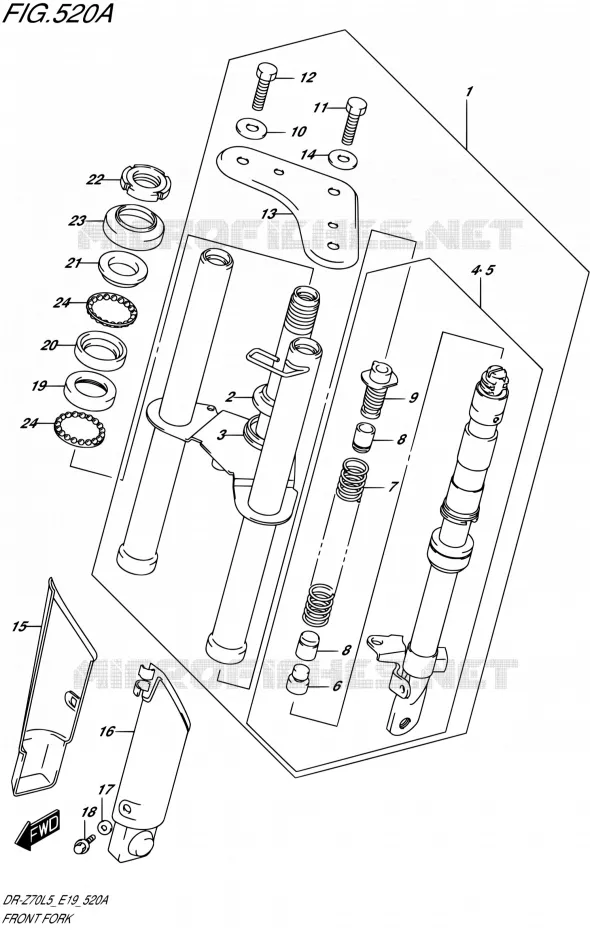 FRONT FORK Suzuki MOTO 70 DR-Z 2015  DR-Z70 L5 (E19)