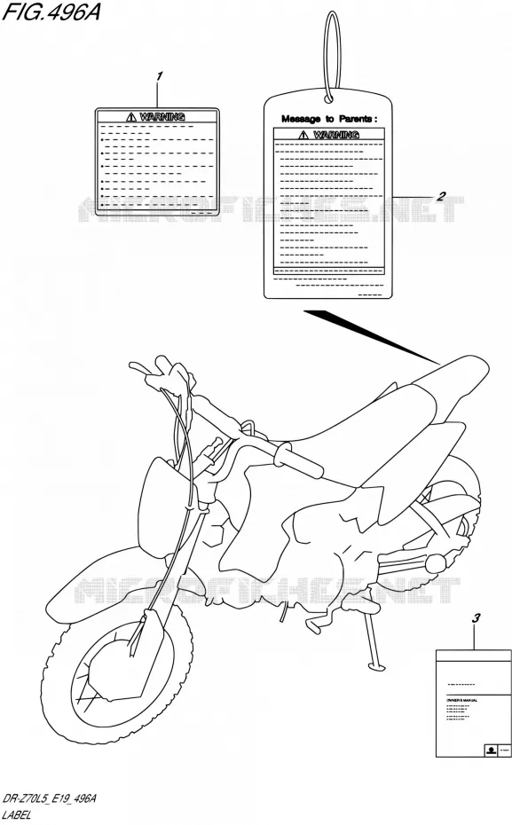 LABEL Suzuki MOTO 70 DR-Z 2015  DR-Z70 L5 (E19)