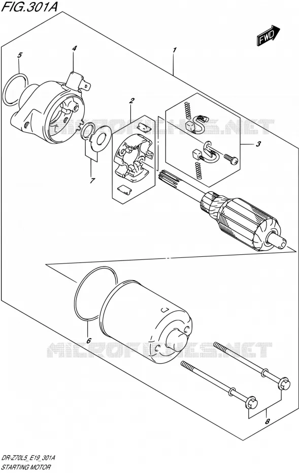 STARTER MOTOR Suzuki MOTO 70 DR-Z 2015  DR-Z70 L5 (E19)