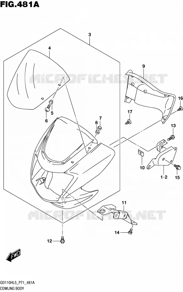 FAIRING - LABELS Suzuki MOTO 110 GS 2015  GS110H L5
