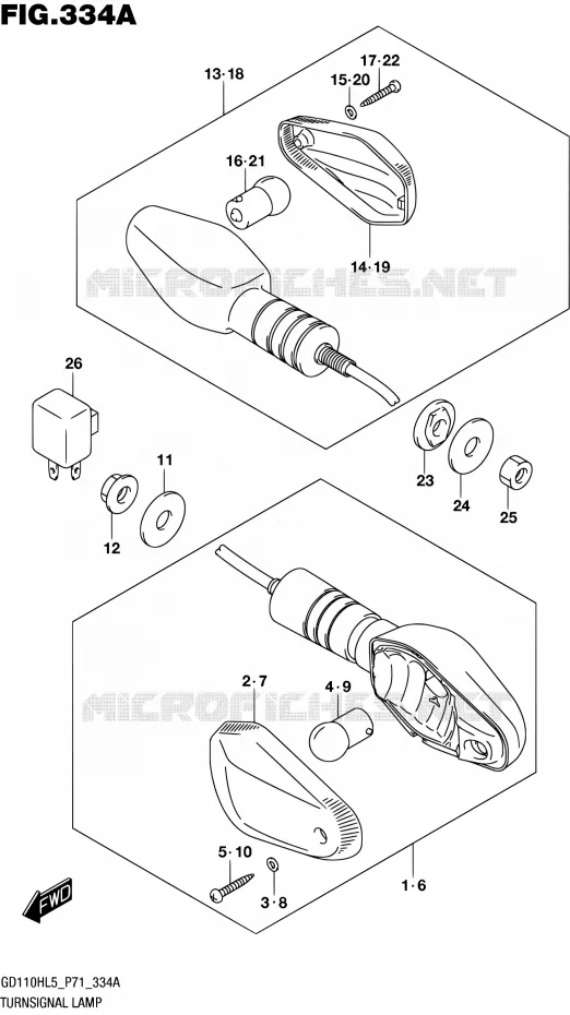 INDICATORS Suzuki MOTO 110 GS 2015  GS110H L5