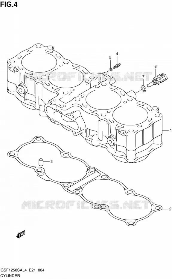 CYLINDER Suzuki MOTO 1250 BANDIT 2014  GSF1250SA L4 (E21)